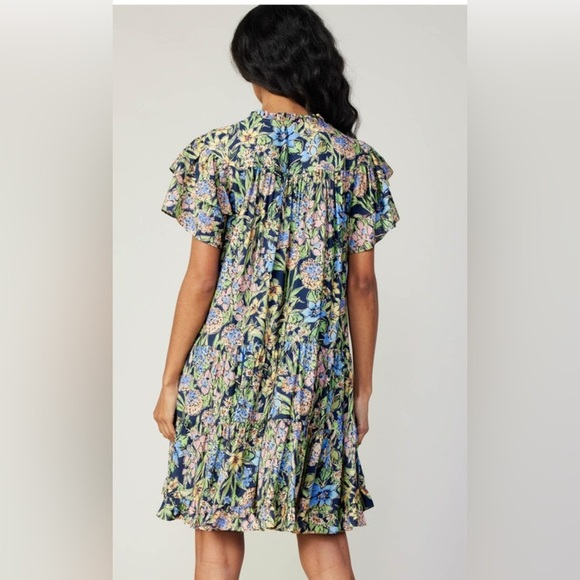NEW current air flutter sleeves FLORAL TIERED DRESS Medium - Picture 4 of 14